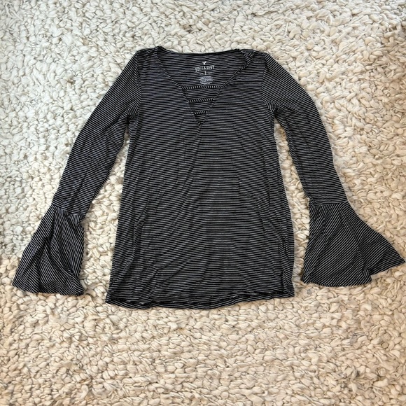 AE flare sleeve stripe soft sexy tee XS - Picture 1 of 7